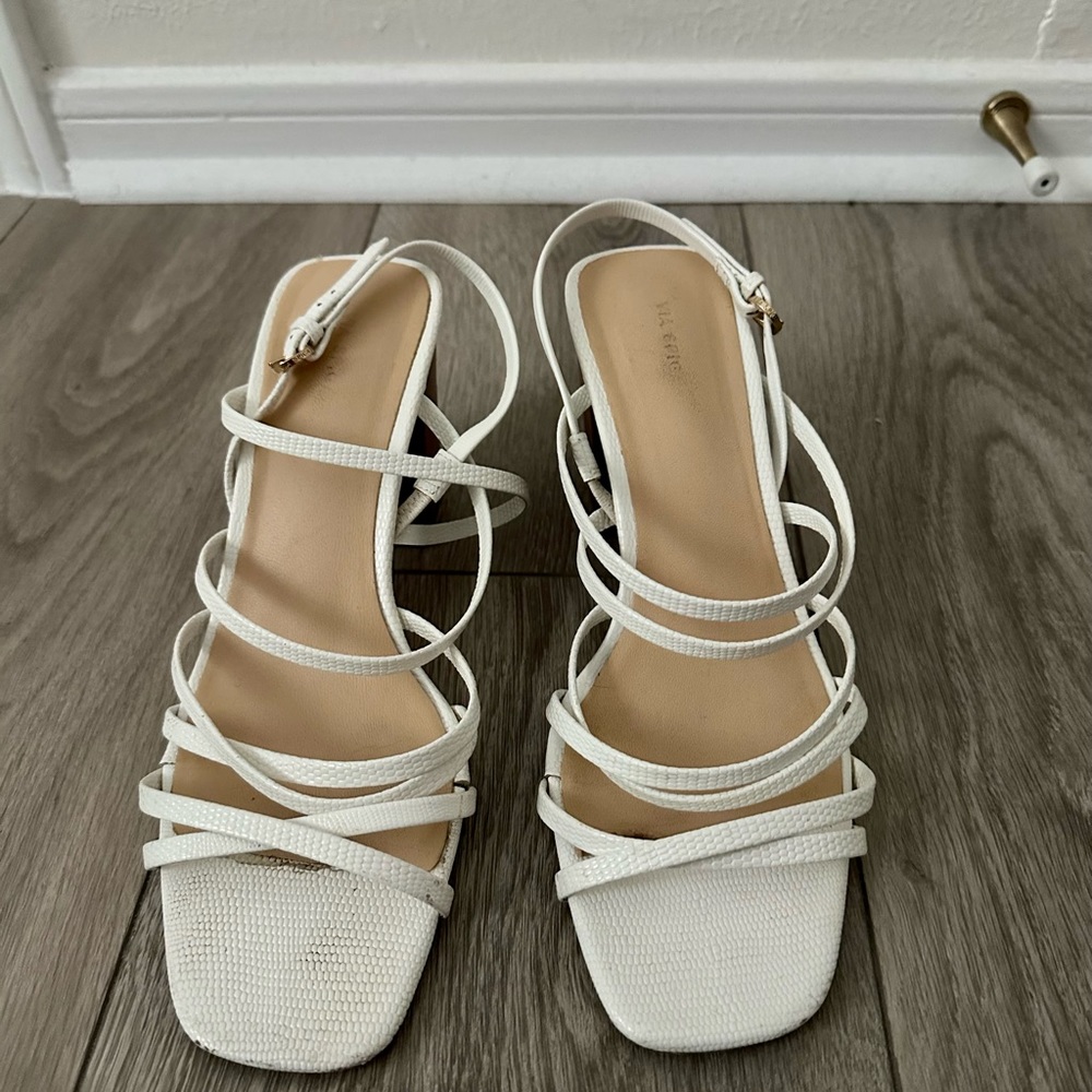 Via Spiga Everly Lizard Embossed Leather Sandal